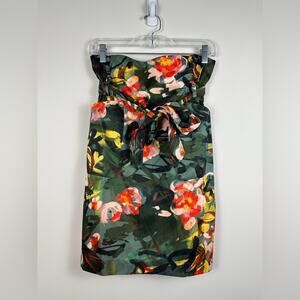 Harvey Faircloth Floral Paper-bag Skirt Size Medium EUC Pocket Front